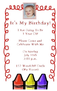 Crayola Birthday Invite